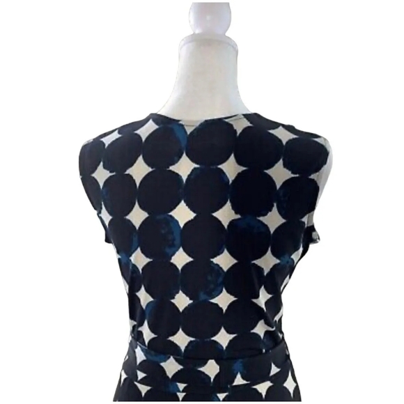 Leota Felicity Ruffle Geometric Wrap Dress In Midnight Moon Size Medium NWT - Picture 4 of 5